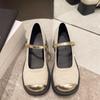 Summer Retro Low Heel Mary Janes Women Shoes Fashion Buckle Thick Heels Pumps Woman Round Toe Party Dress Shoes2024