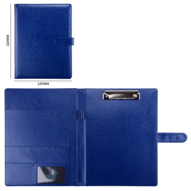 Custom Logo A4 Size PU Leather File Folder Portfolio Binder with Magnetic Buckle Clip for School and Document Use