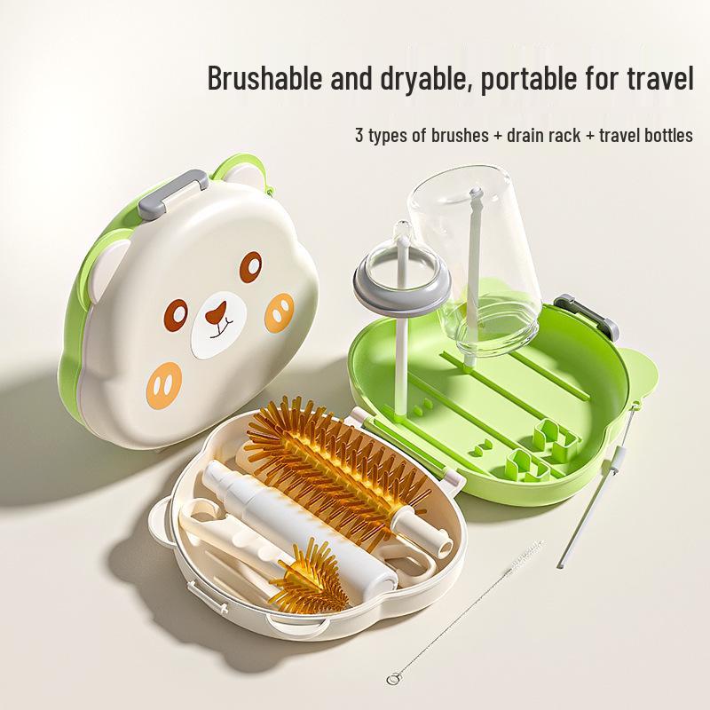 Портативный силиконовый набор для чистки детских бутылочек и сосок