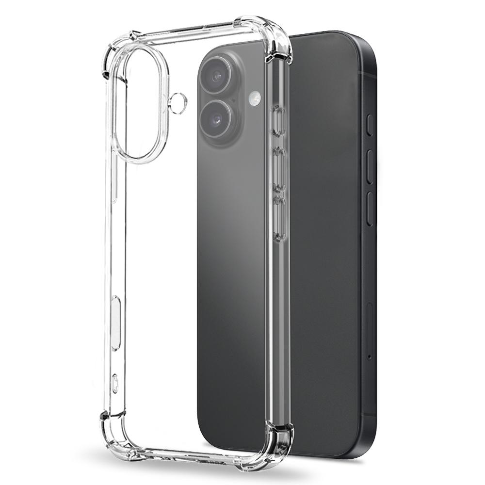 NORTHJO For iPhone 16 Plus Clear Phone Case Four Corner Shockproof TPU Cover with Tempered Glass
