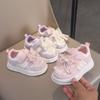 2025 Autumn New Children's Leather Board Shoes Boys and Girls Soft-soled Sports Shoes Girls Color Matching Bow Casual Shoes