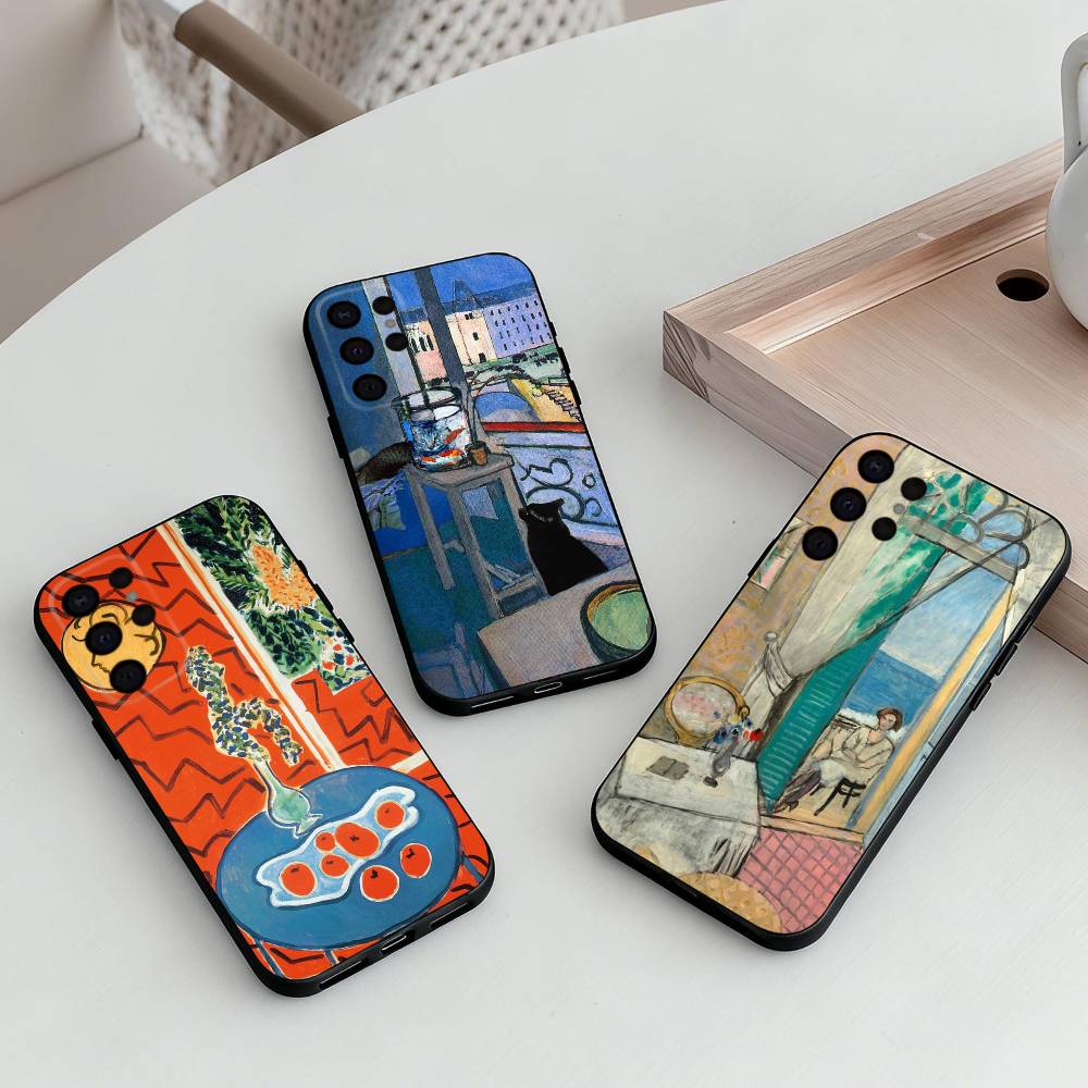 H-Henri M-Matisse Art PaI Phone Case For Samsung S25,S24,S21,S22,S23,S30,Ultra,S20,Plus,Others Soft Black Cover