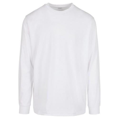 Build Your Brand Унисекс Взрослый Органический Свитшот с Длинным Рукавом и Ребристой Манжетой