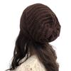 Unisex Slouchy Striped Ski Cap Knitted Hat Baggy Beanie Hat