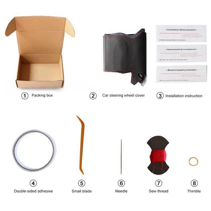 For Volkswagen Golf 6 GTI MK6 VW Polo GTI Scirocco R Passat CC R-Line 2010 Car Steering Wheel Cover Black Artificial Leather