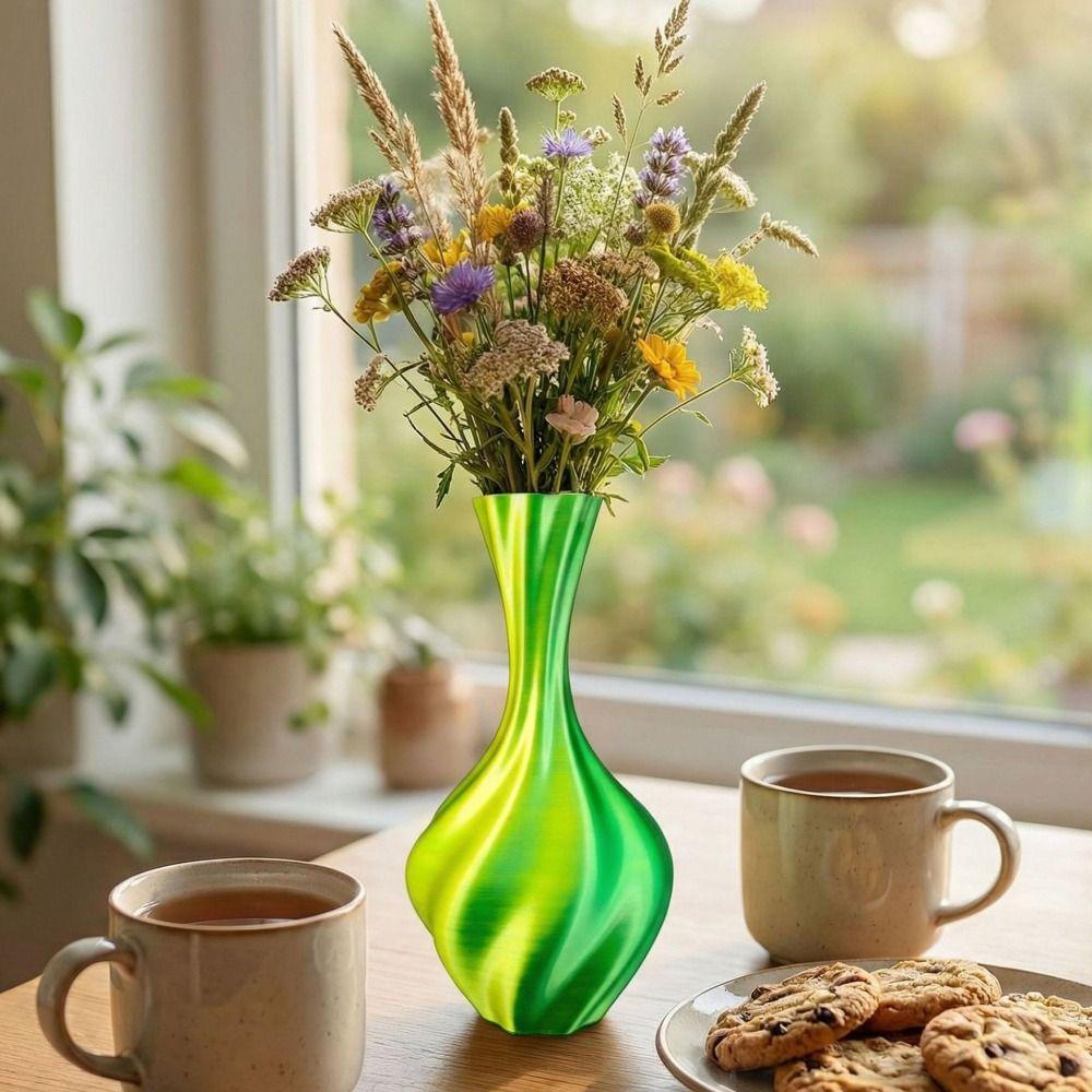 Twisted Design Modern Twisted Flower Bottle Decorative Flowerpot Home Desktop Decorations