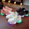 Kids Mesh Shoes With Led Light For Boys Girls Non-slip Soft Sole Breathable Casual Trendy Sport