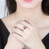 Gold-Plated Ruby Crystal Adjustable Couple Ring - Women's Luxury Design