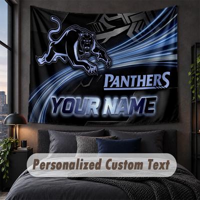 Custom Name Text Tapestry,Penrith Panthers Decorative Wall Hanging, Background Tapestry For Home Bedroom