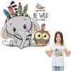 Wild Animals Clothing Stickers Elephant Owls Patch Fashion Jeans Heat Press Appliqued Diy Sticker Stripes Creative Patches