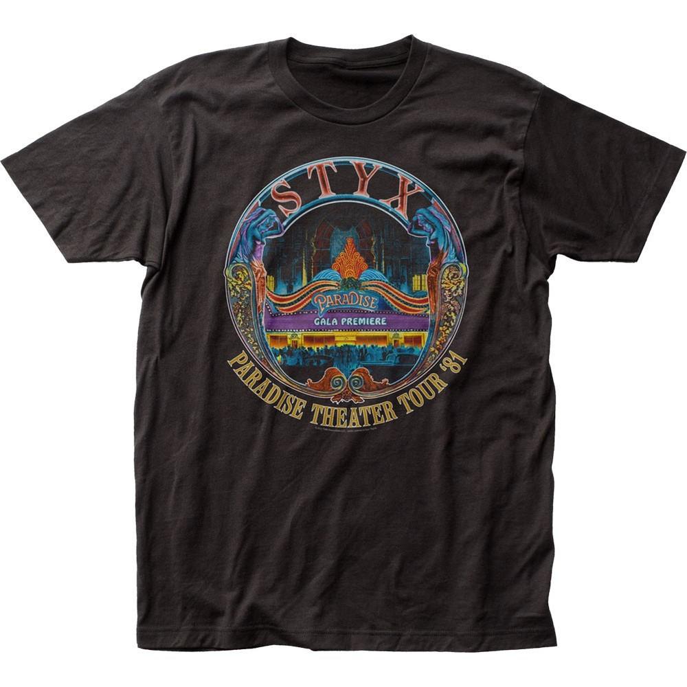 Styx Paradise Theater Tour Mens T Shirt Music Classic Concert Rock Band Black Unisex T-Shirt