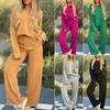 Women's Clothing Autumn Fashion Casual Suit Solid Color Long Sleeved Suit Wide Leg Pants Long Pants Two-piece Set