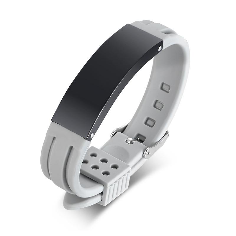 KOtik 2023, новые модные медицинские браслеты с гравировкой, персонализированные силиконовые браслеты из нержавеющей стали для