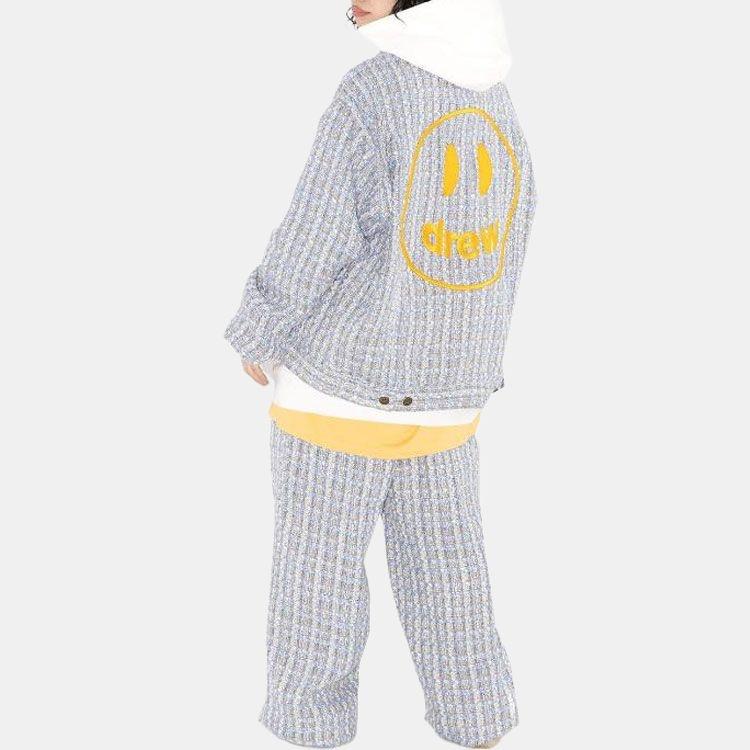 Drew House Boucle Mascot Oversized Trucker Jacket 'Grey Blue' Men's DH-SS23-007
