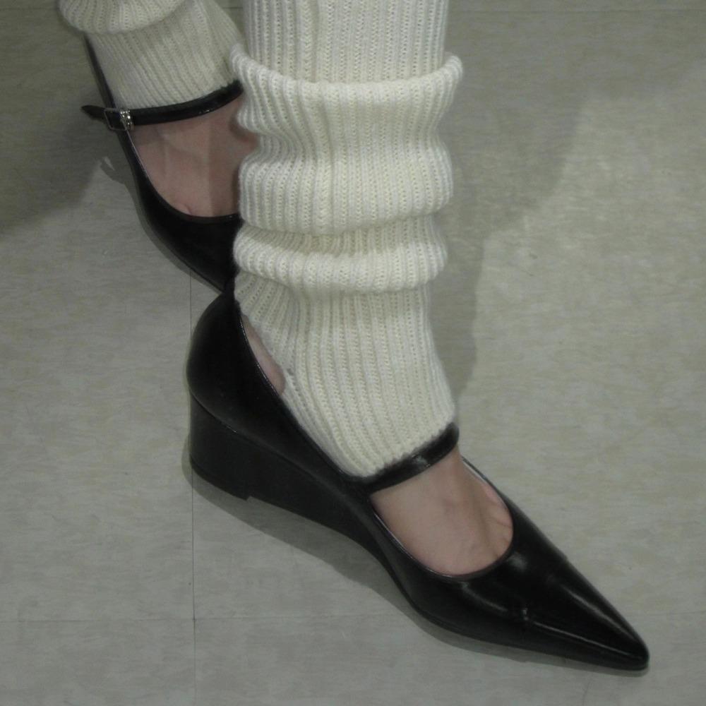 Fashion Strap Single Shoe Women's Leather Pointed Toe Wedge Heel Thick Heel Mary Jane Pumps for Womens 2025 Spring and Summer High Heels