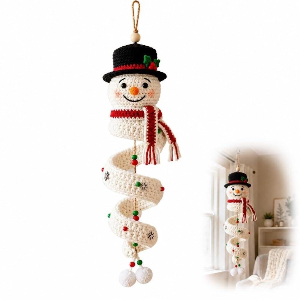Soft‑Yarn Snowman Spiral Crochet DIY Kit Handmade Gift DIY Crochet Santa Claus Decor Holiday Party