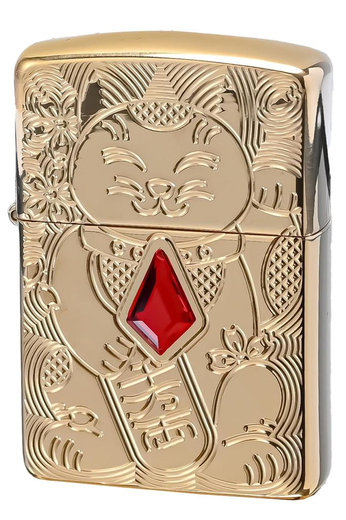 ZIPPO Lighter LUCKY CAT DESIGN Armor Lucky Cat Lucky Cat Gold 49802 Good Luck [Item]