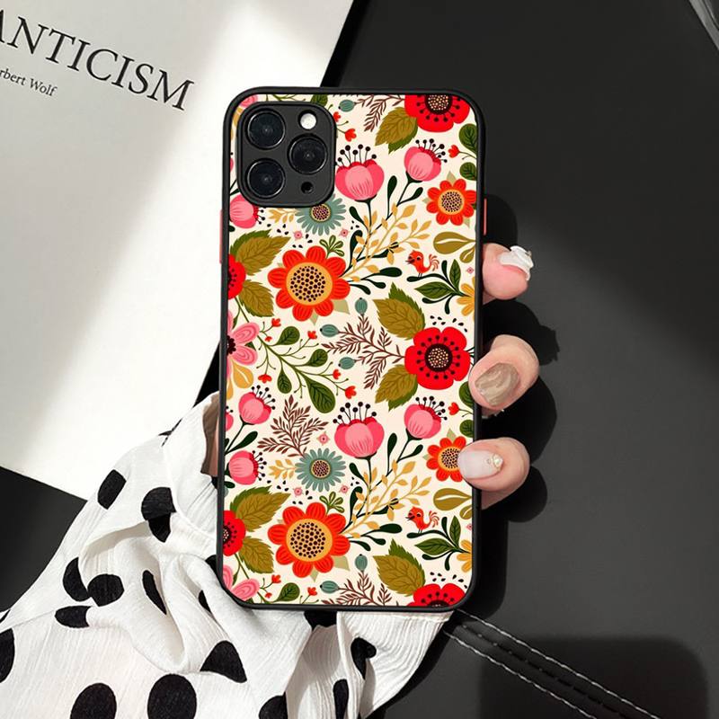 Красивый чехол для телефона с рисунком цветов, матовый прозрачный для iPhone 7 8 11 12 plus mini x xs xr pro max