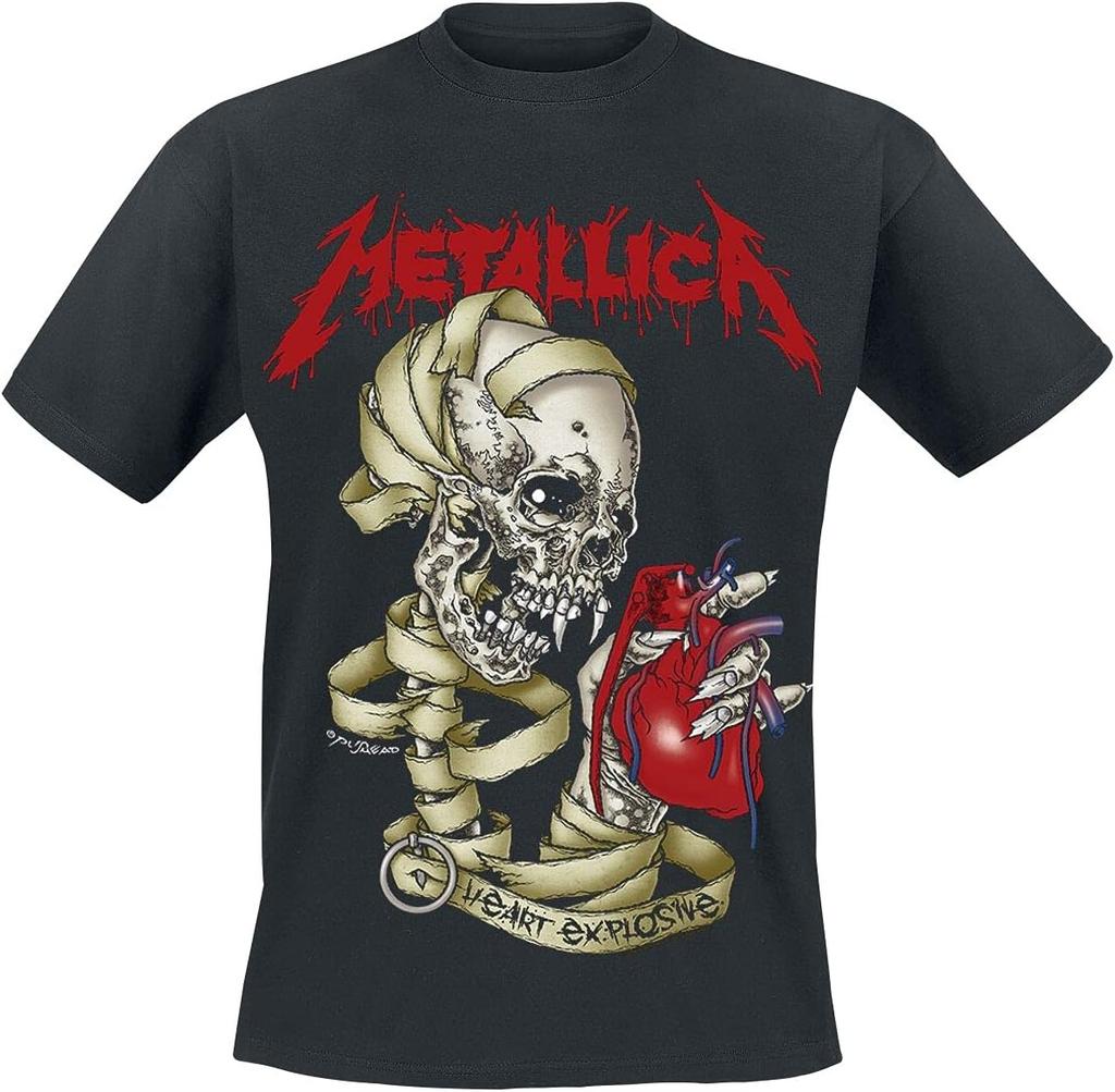 Мужская черная футболка Metallica Heart Explosive
