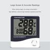 Digital Hygrometer Thermometer Indoor Temperature Monitor Humidity Gauge Large LCD Weather Station Alarm Clock