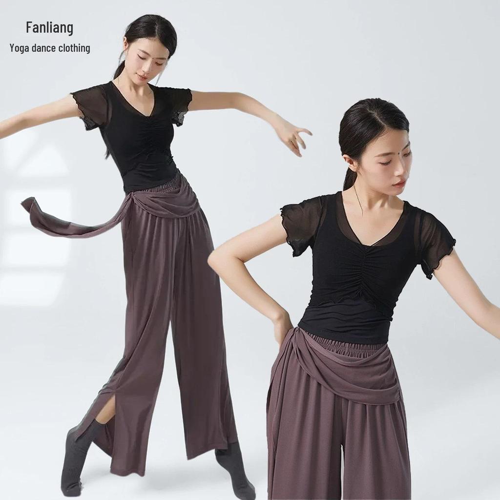 Женский топ с коротким рукавом для современного танца