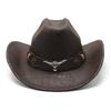 Шляпа ковбоя в стиле вестерн с ремешком из роговой кожи, замшевая, текстурированная, мужская и женская, винтажная, с большим карнизом, для улицы, в стиле джаз