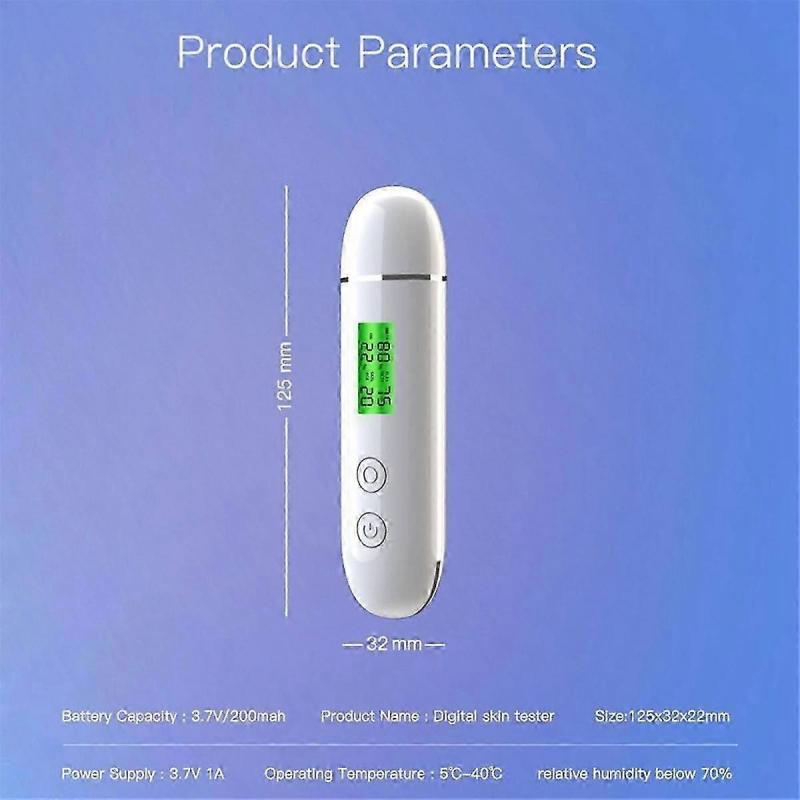 Тестер влажности кожи Умный тестер воды и жира ЖК-дисплей Измеритель влажности кожи лица Детектор флуоресцентных агентов