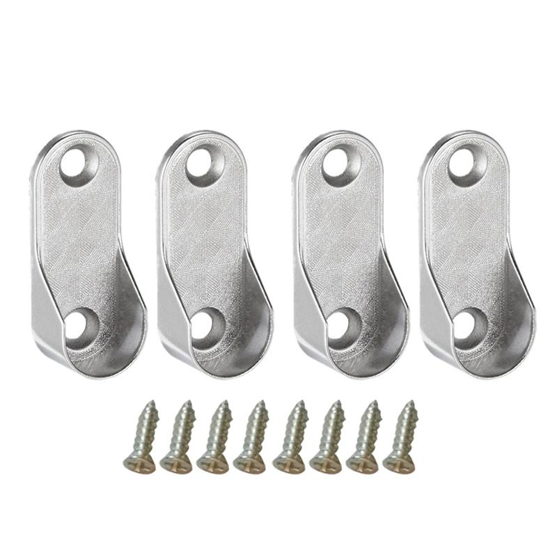 Oval Closet Rod End Supports Furniture Accessories Wardrobe Tube Support Bracket Clothes Hanging Rod Holder Clothes Tube Support