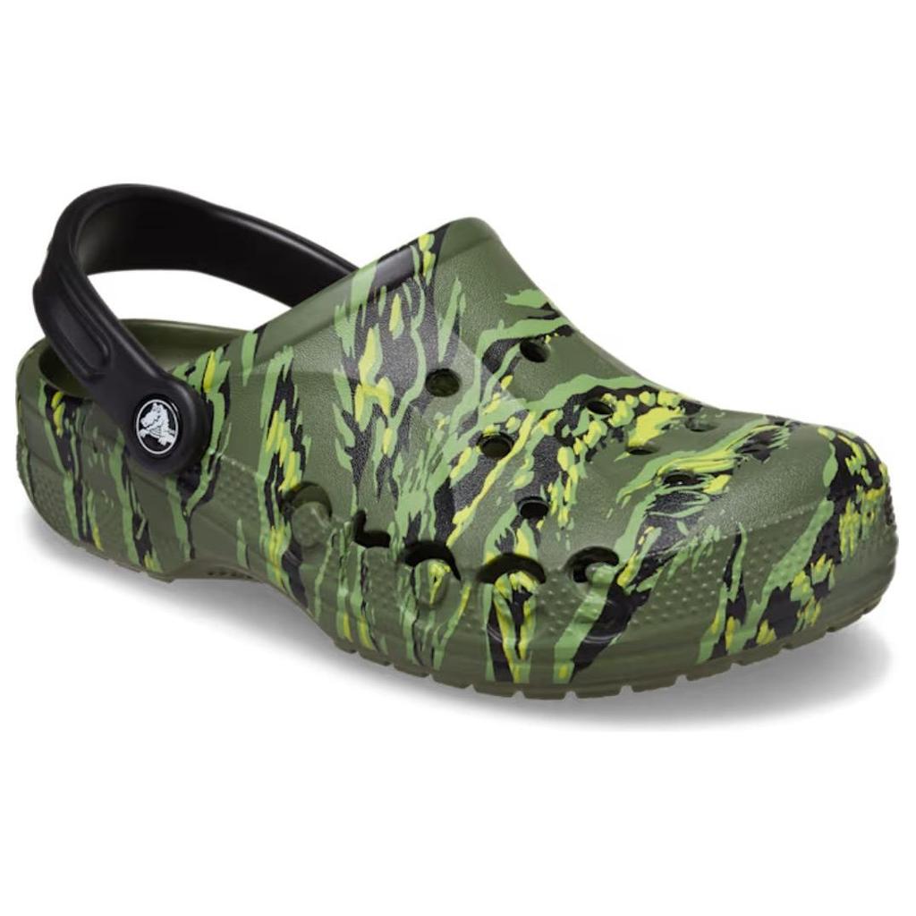 Crocs Breathable Round Toe Thick Sole Clogs Unisex Footwear Camouflage-Green 206230-9CX