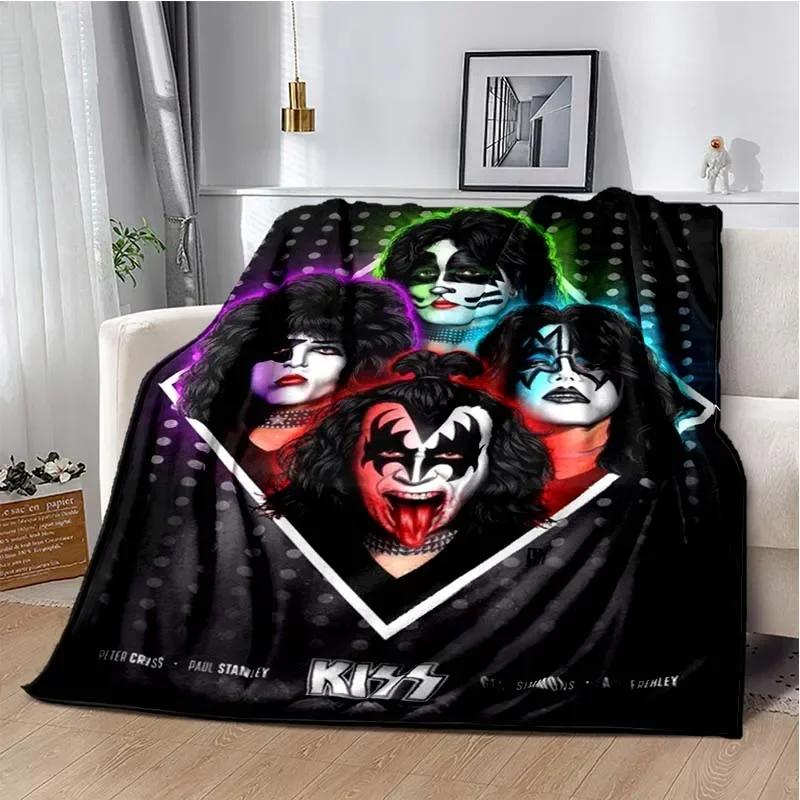 Плед с узором группы KISS Легкий плед для гостиной, спальни, детской комнаты Теплый плед Рождественский подарок