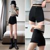 Тонкие трехточечные шорты для женщин с высокой посадкой, новые весенне-летние, черные, универсальные для ношения на улице, облегающие, стройнящие, А-силуэта