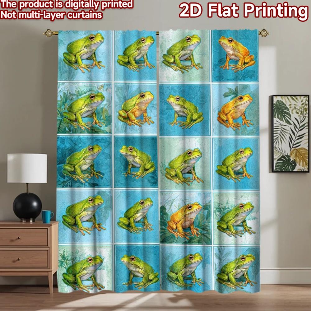 2D flat Photography Backdrop Popular Photography Scene Banner Colorful Frog s 100% Polyester Festive Wall Decor for Door,