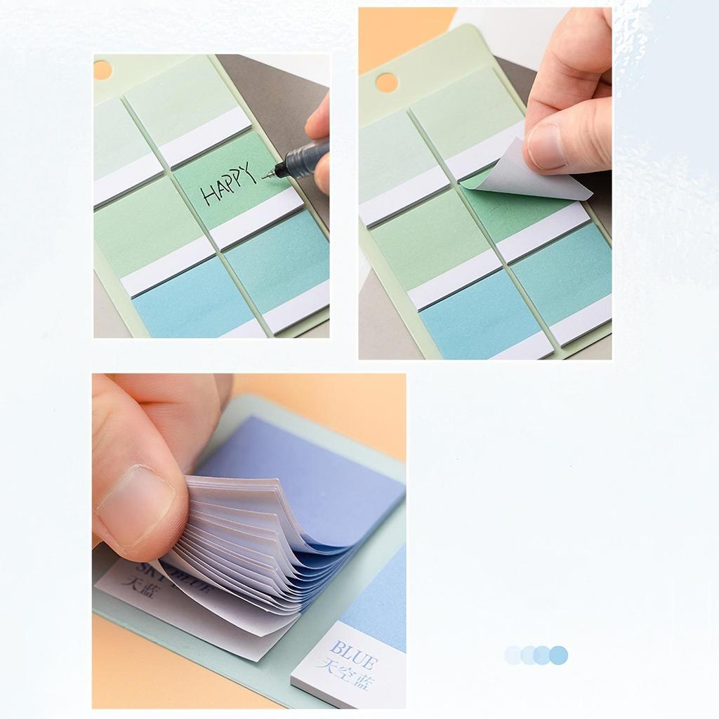 1/4 шт. Нежная цветовая схема липучки градиентная серия квадратные индексные бирки наклейки блокнот самоклеящийся дневник