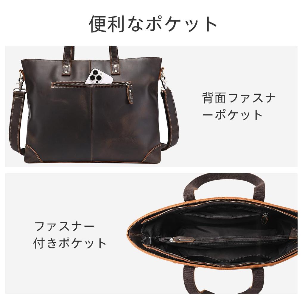 Мужская сумка-тоут URBANWAYS из натуральной кожи, вертикальная сумка на плечо 2-в-1, подходит для ноутбуков 14 дюймов, большая вместимость, сумка через плечо, деловая сумка,