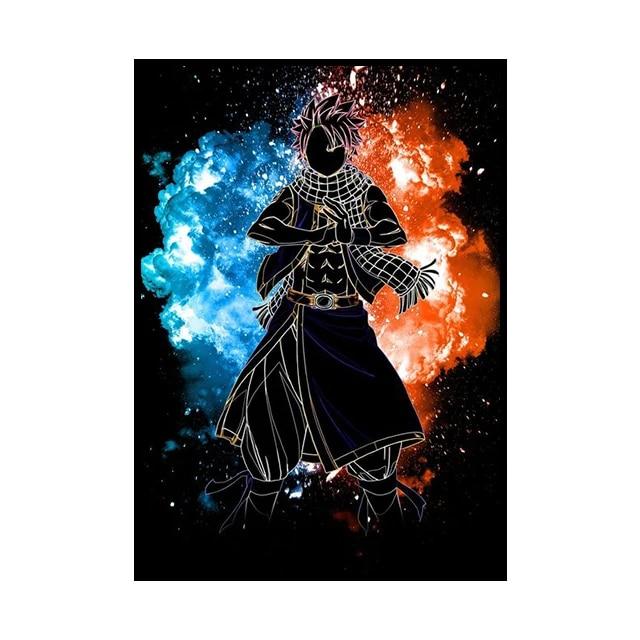 Японское аниме-персонаж, украшение, фреска, плакат «Хвост феи», холст, живопись и настенные художественные принты для детской комнаты для современного домашнего декора, без рамки