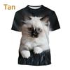 2024 Новые футболки с изображением животных Ragdoll Cat 3D, унисекс, повседневные футболки с коротким рукавом и принтом забавного котенка