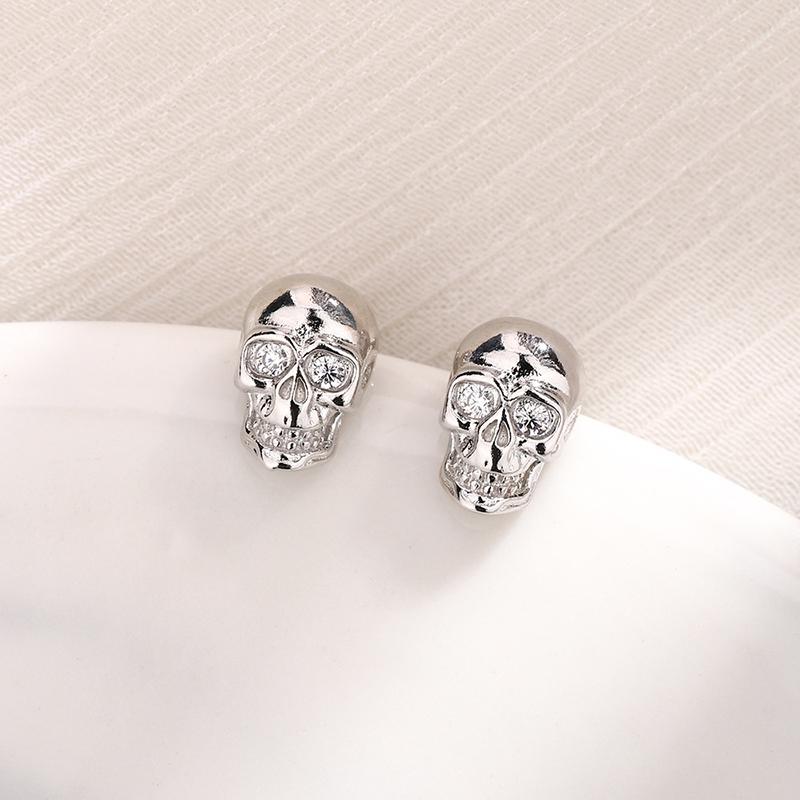Панк Хип-хоп Серьги-пусеты Скелет для мужчин женщин Мода Креативные Аксессуары для ушей Череп Подарки на Хэллоуин Ювелирные изделия