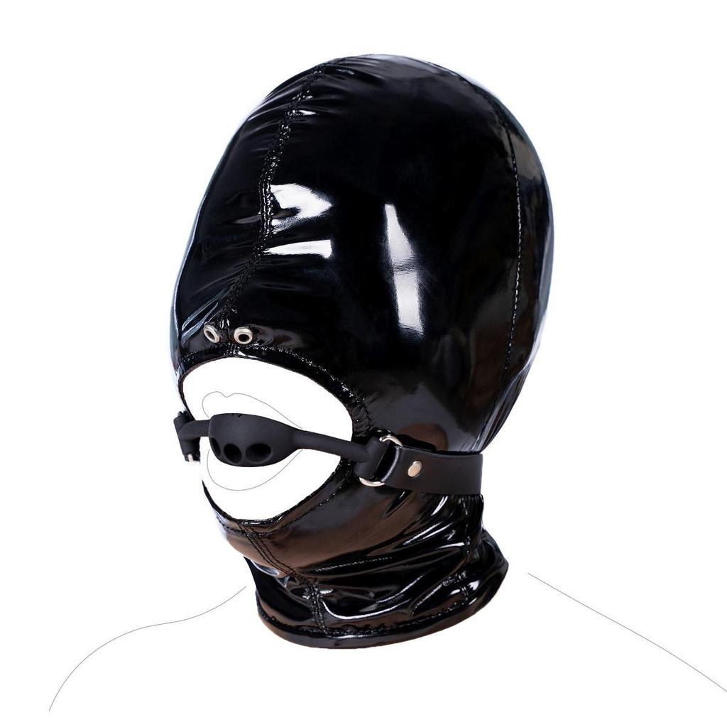 Эластичный кляп с открытым ртом и маска для секса - Яркая световая игрушка для женщин и мужчин