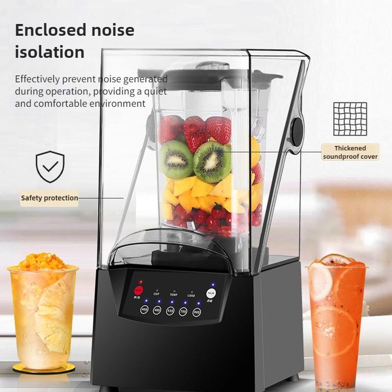 Automatic with Cover Soundproof Ice Crusher Commercial Multi-Functional Slush Machine High Power Smoothie Making Machine