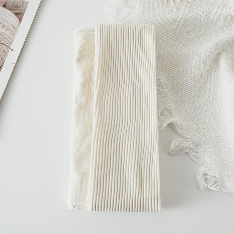 Женские леггинсы в рубчик с полосками - Белые хлопковые колготки до щиколотки для весны и осени.