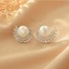 Niche High-End Korean Pearl Stud Earrings Light Luxury Women'S Earrings Versatile Retro Earrings Earrings~