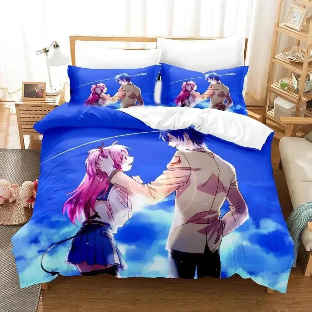 3D-принт аниме Angel Beats Постельное белье Пододеяльник Постельный комплект Одеяло Чехол Наволочка Одеяло King Queen Size Постельное белье для мальчиков и взрослых