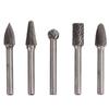5PCS 14in 6mm Head Rotary Burr Bits Tungsten Steel Grinder Files for Metal Wood Carving