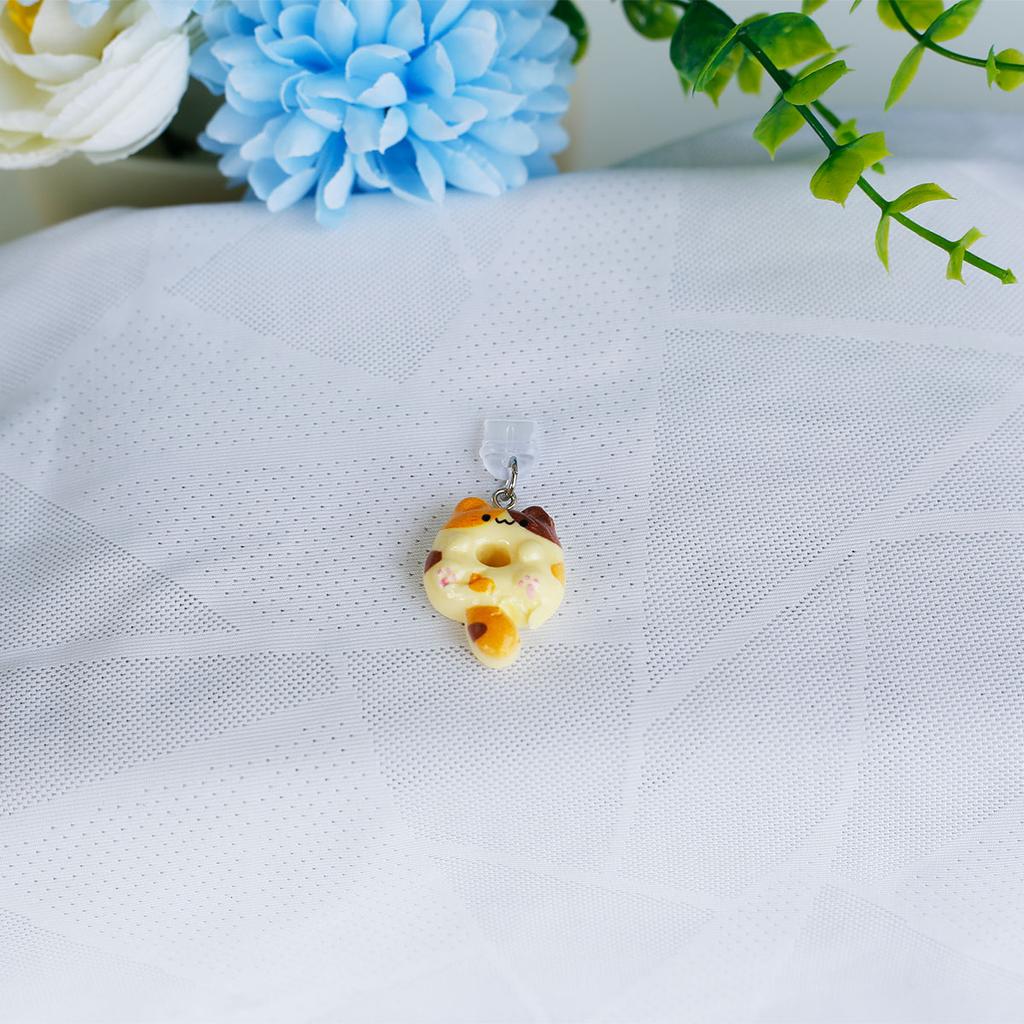 Подвеска-заглушка от пыли для мобильного телефона Милый пончик Кошка Аксессуары Украшение Для порта Iphone Type-c со шнурком для предотвращения потери