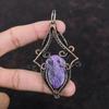 Purpurite Pendant Copper Wire Wrapped Pendant Designer Pendant Wire Wrap Jewelry Handmade Pendant Gemstone Pendant Copper Jewelry For Gift