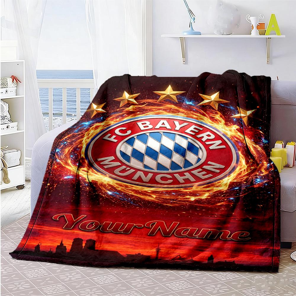 Fc Bayern München 82 Personalized Name Blanket Multi-purpose Customizable Blanket Warmthful Decor Perfect for Livingroom Couch Picnics Bedding