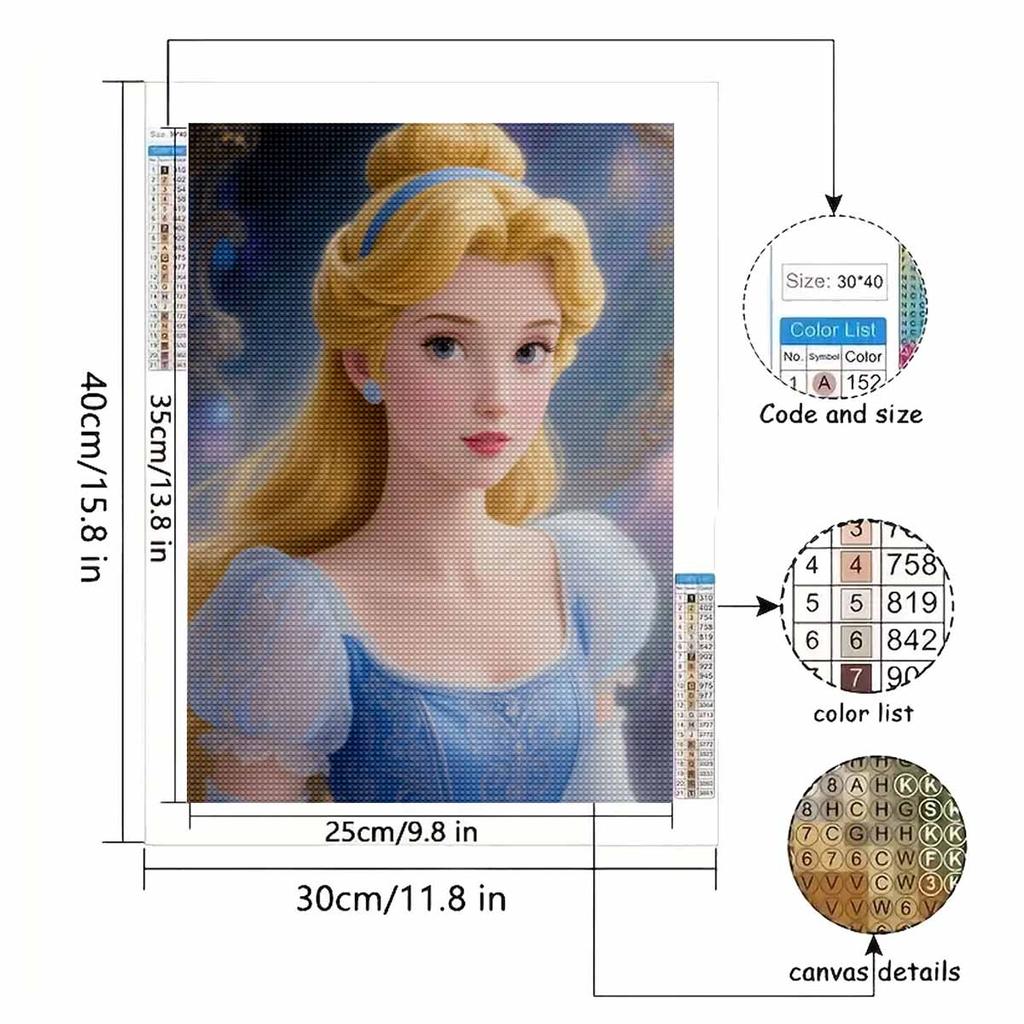 DIY Diamond Painting The Princess In The Oil Painting Cross Stitch Kit Mosaic Art Diamond Painting Full Circle Diamond Home Decoration