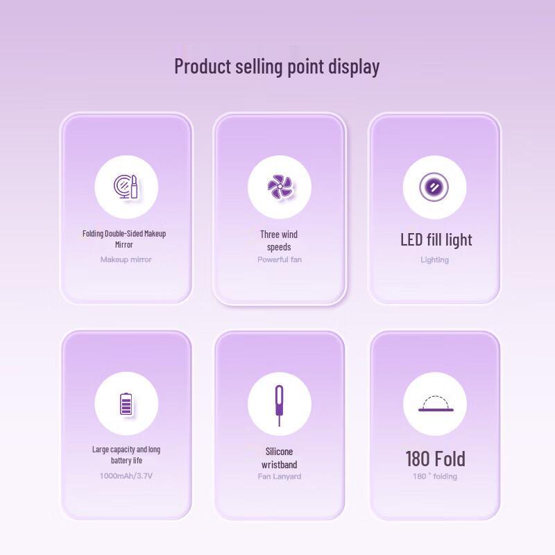 Зеркальный вентилятор Newmine с USB-зарядкой