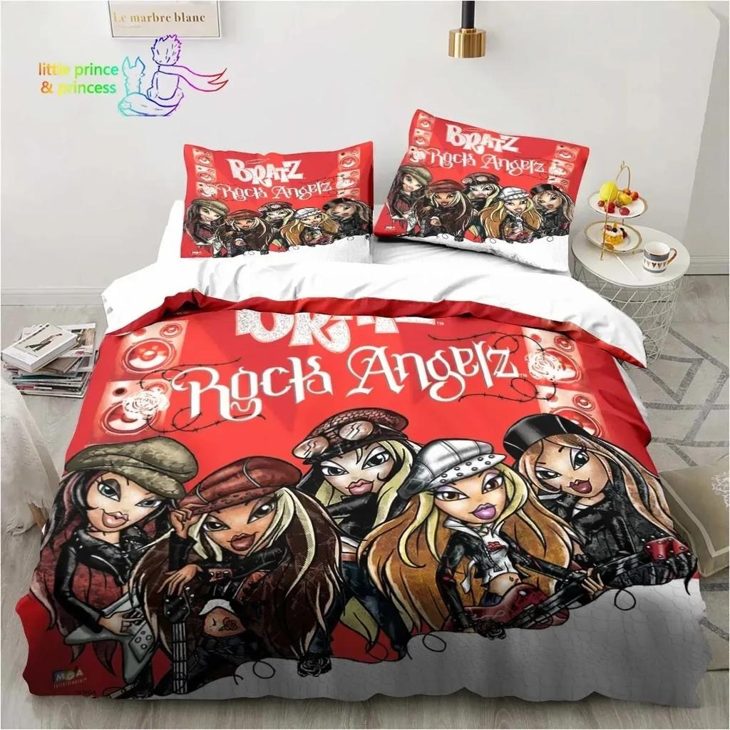 Мультяшная кукла Братц 3D принт Постельное белье Односпальный Полуторный Двуспальный Кингсайз Комплект постельного белья Взрослый Ребенок Девочки Спальня Постельное белье Подарок