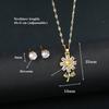 2pcs Sparkling Crystals Botanical Sunflower Necklace Earrings Jewelry Set for Woman New Fashion Casual Party Jewelry GirlGift